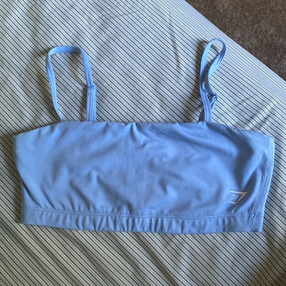 Gymshark Bandeau Sports Bra in Light Blue - Picture 2 of 3